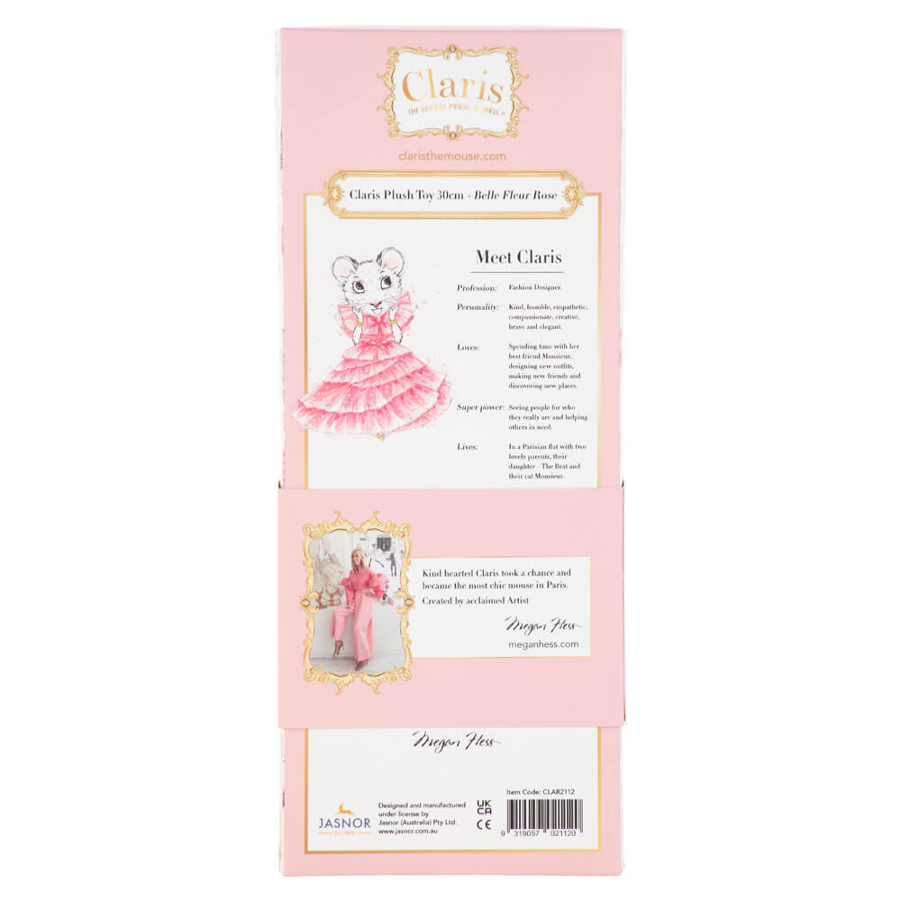 Claris Plush Belle Fleur Rose - Large