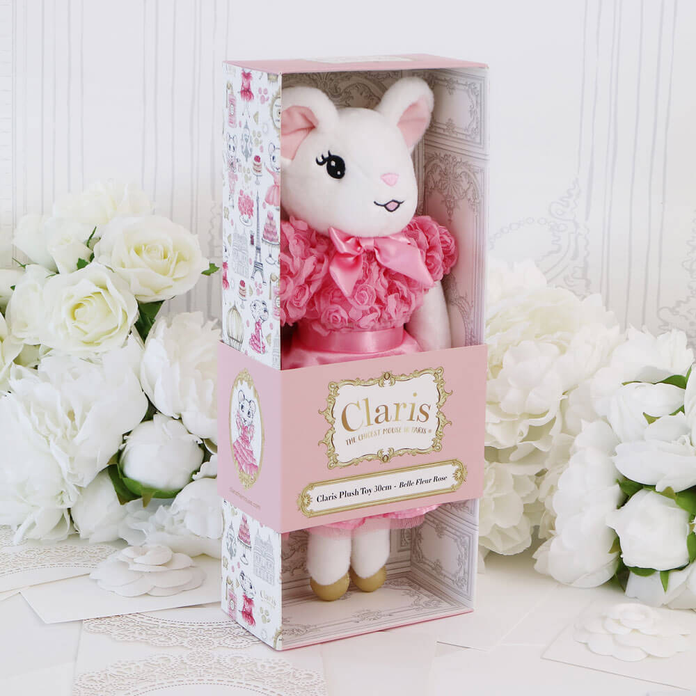 Claris Plush Belle Fleur Rose - Large