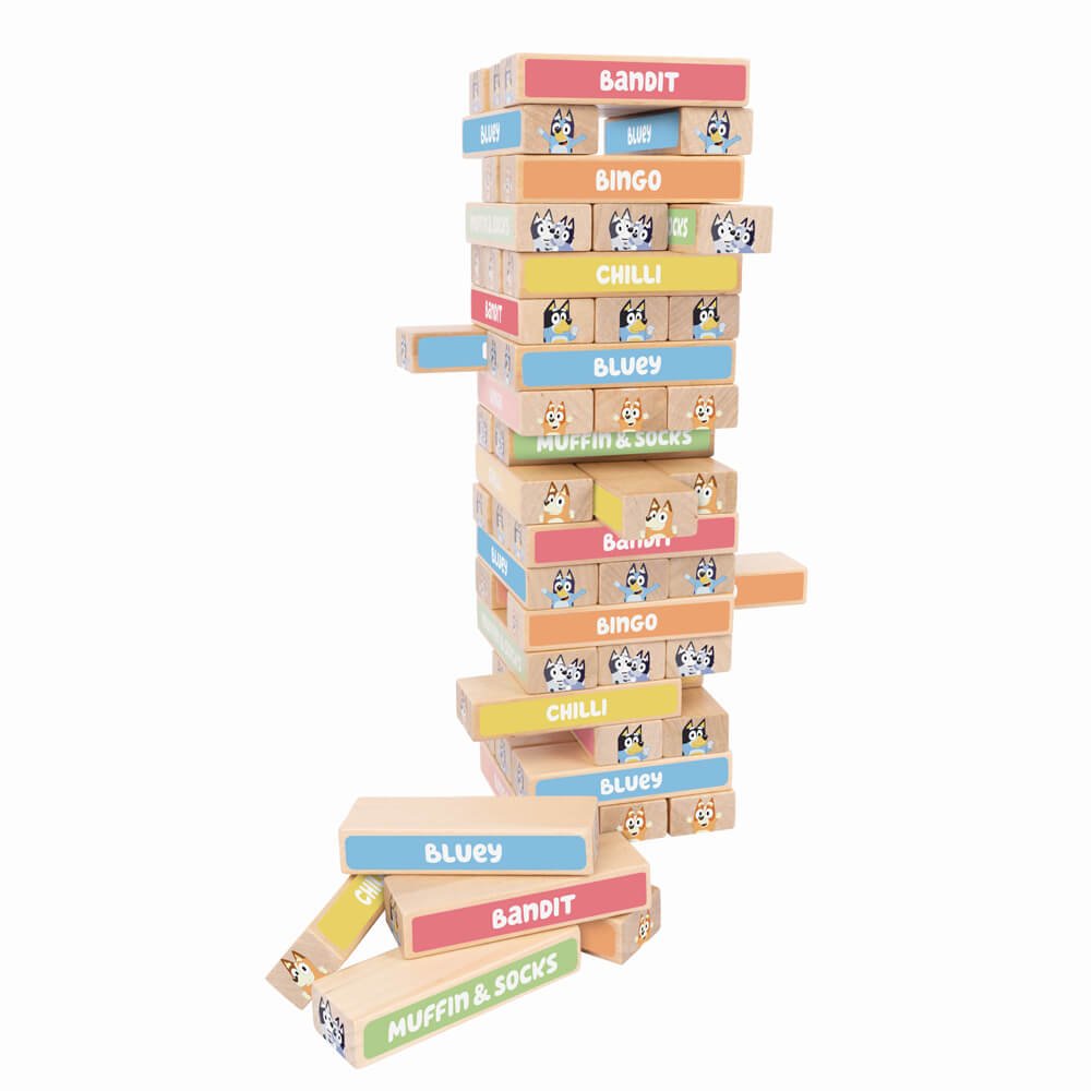 Bluey Wooden Tumbling Tower - The Chaos Emporium