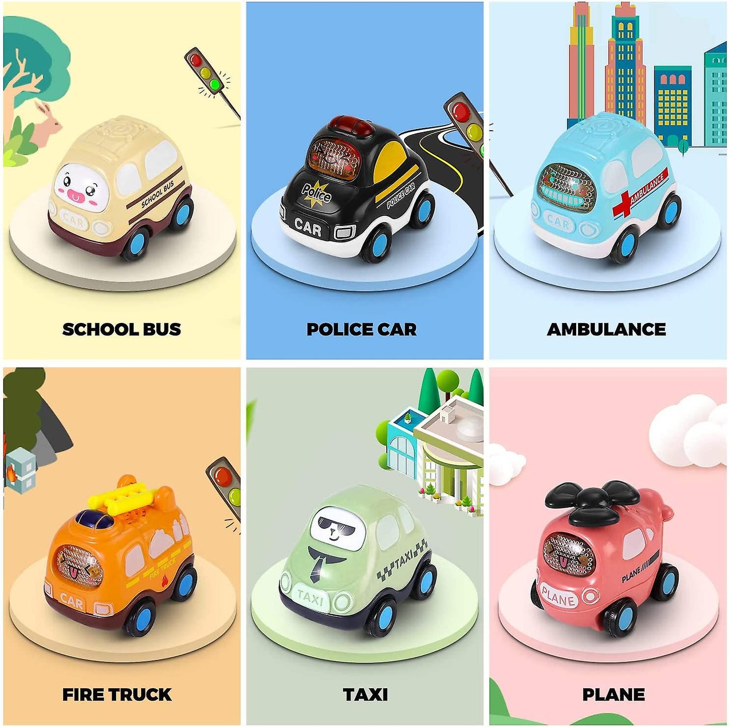 Car Inertia Set with Road Map Bag