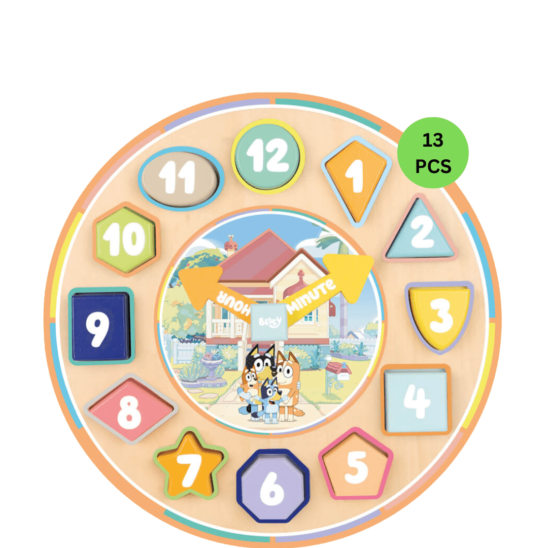 Bluey Wooden Puzzle Clock - The Chaos Emporium
