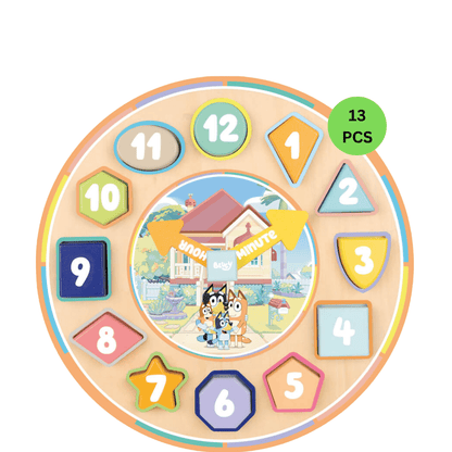 Bluey Wooden Puzzle Clock - The Chaos Emporium