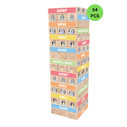 Bluey Wooden Tumbling Tower - The Chaos Emporium