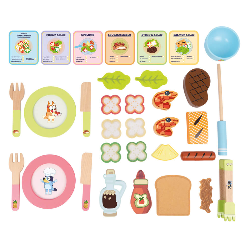 Bluey Wooden BBQ & Salad Set