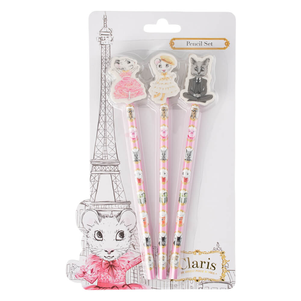 Claris Pencil Set with Eraser Toppers - The Chaos Emporium