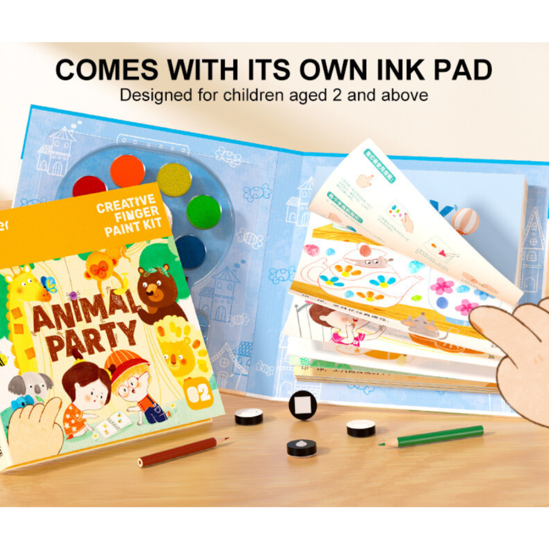 Creative Finger Paint Book - Animal Party - The Chaos Emporium
