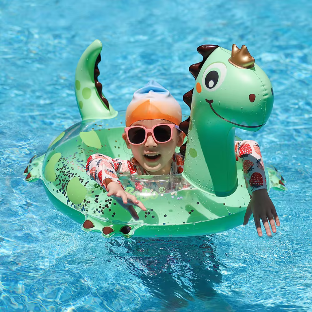 Inflatable Dinosaur Glitter Pool Float (with seat)