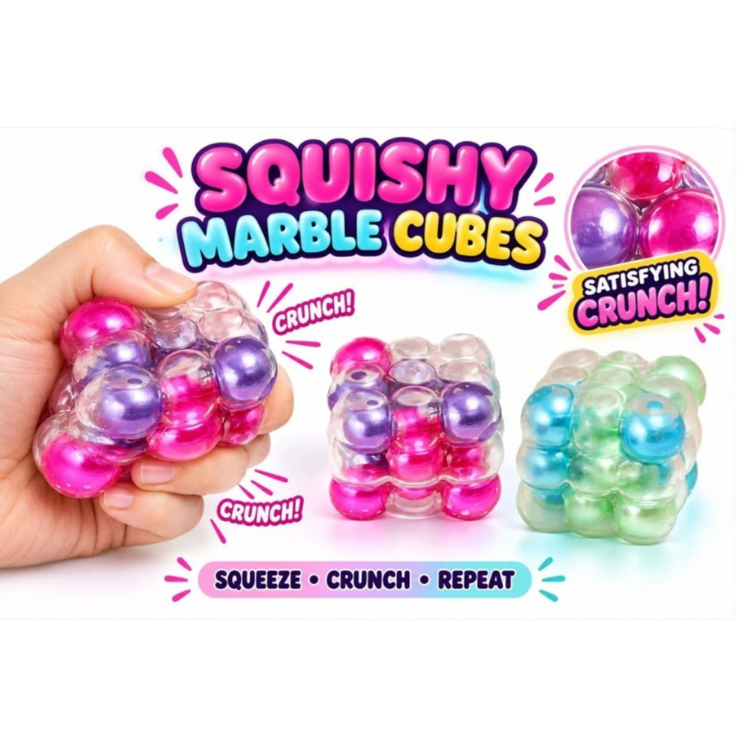 Squishy Crunchy Marble Cube