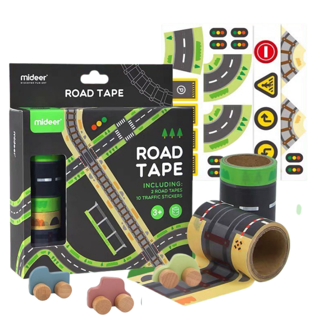 Road Tape & Wooden Car Bundle