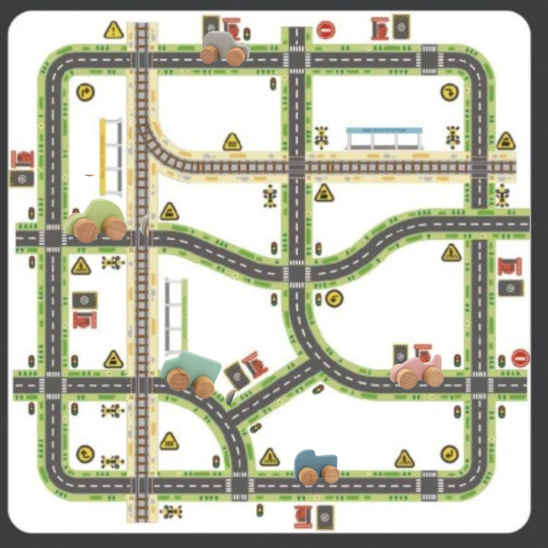 Road Tape & Wooden Car Bundle