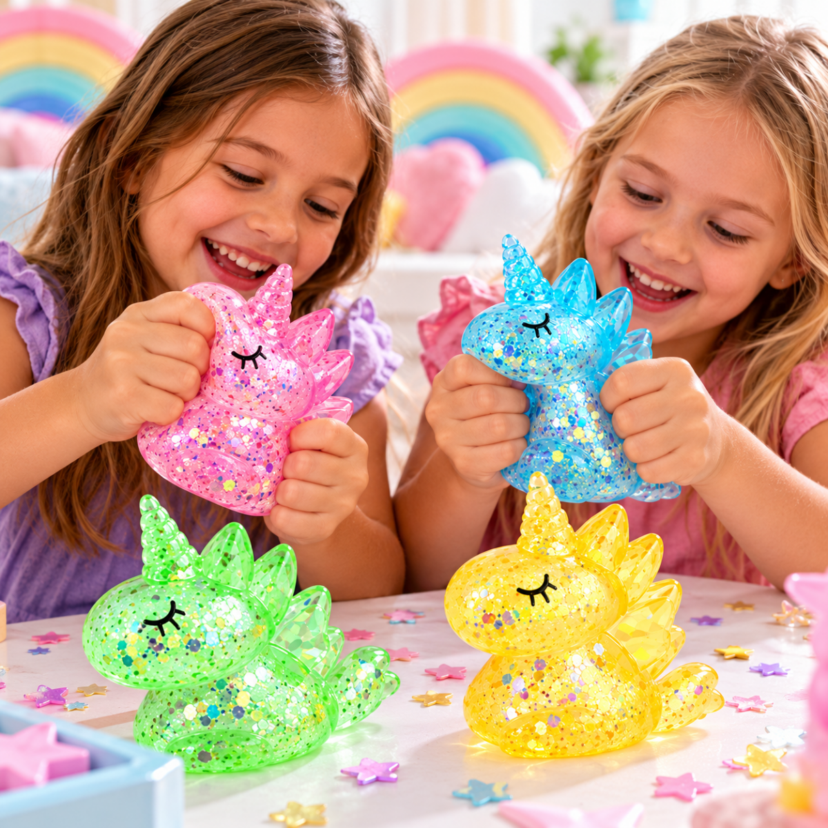 Squishy Gel Clear Glitter Unicorn - The Chaos Emporium