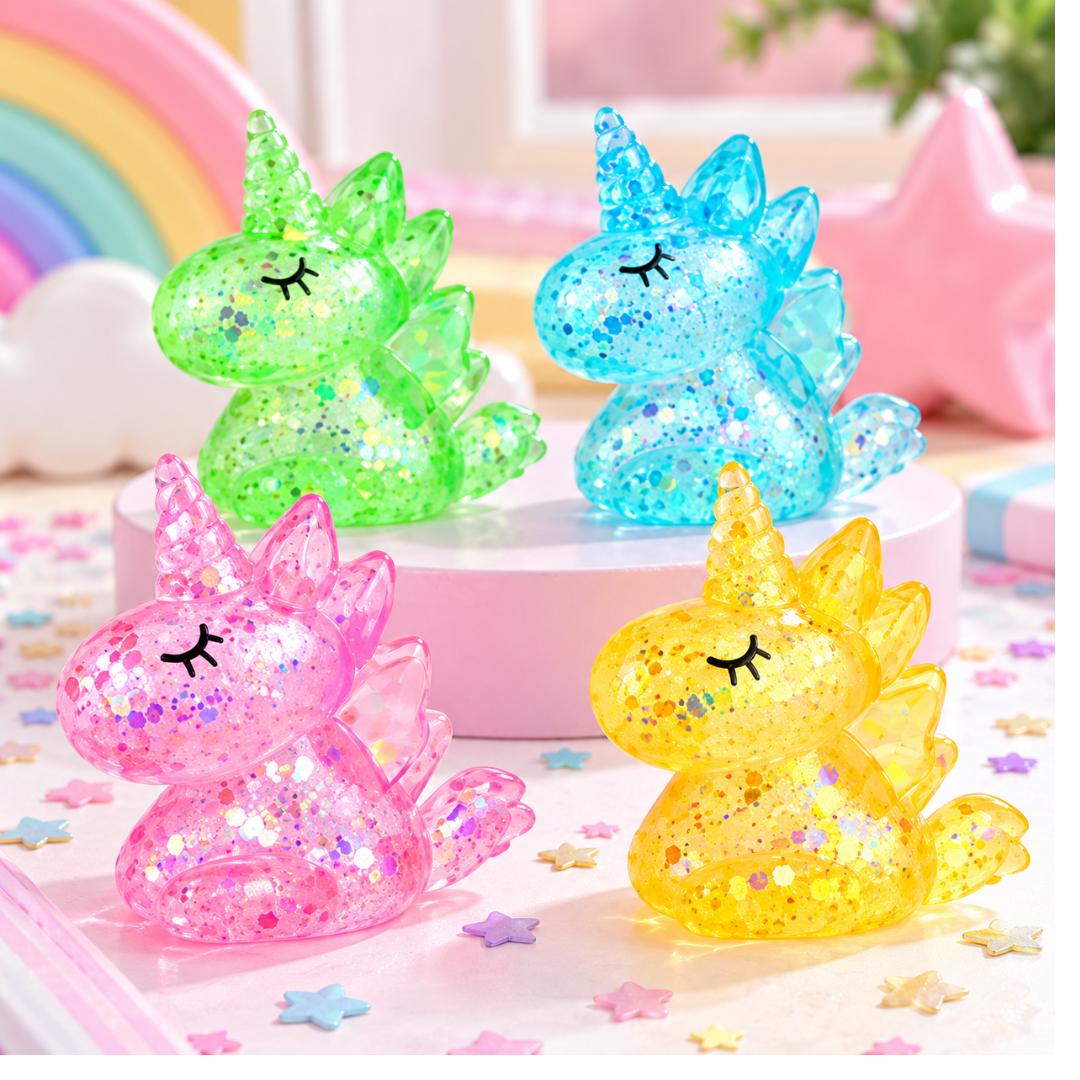 Squishy Gel Clear Glitter Unicorn - The Chaos Emporium