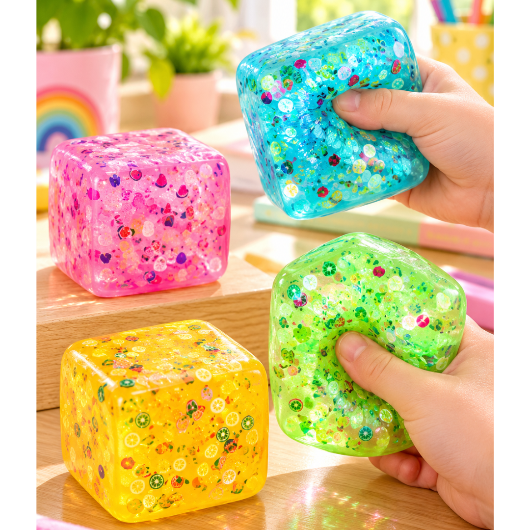 Squishy Gel Sequin Cube - The Chaos Emporium