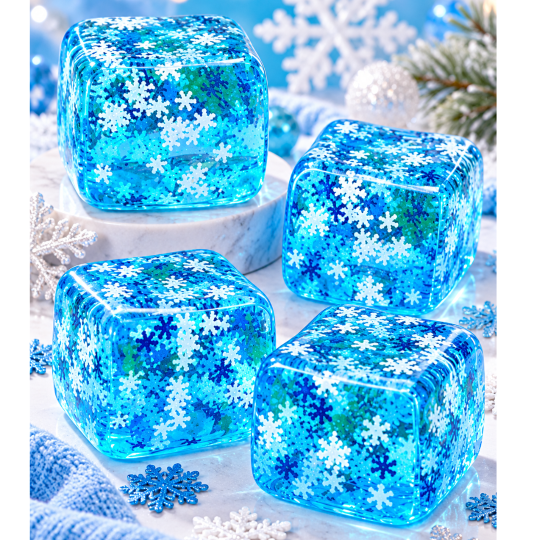 Squishy Gel Snowflake Cube - The Chaos Emporium